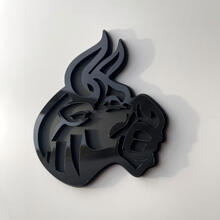 Insignia 3D personalizada, logotipo de Bull Angry, insignias de guardabarros, emblema en negro y negro
 2