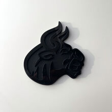 Insignia 3D personalizada, logotipo de Bull Angry, insignias de guardabarros, emblema en negro y negro
 4