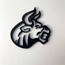 Emblema de aleta 3D Toro Enfadado Negro Brillante_4