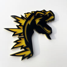 Insignia 3D personalizada Logotipo enojado de Godzilla Emblema de insignias de guardabarros
 4