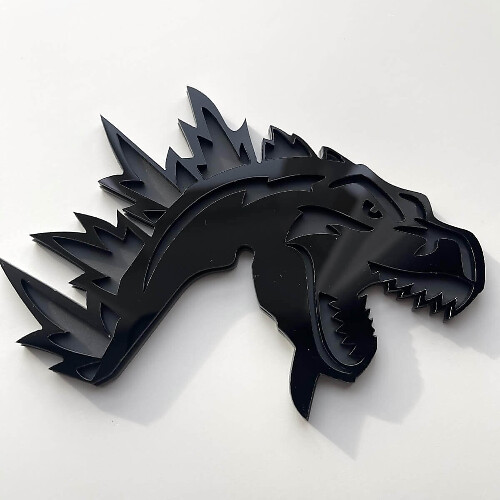 Insignia personalizada 3D Logotipo Godzilla Enfadado Emblemas para Guardabarros 2