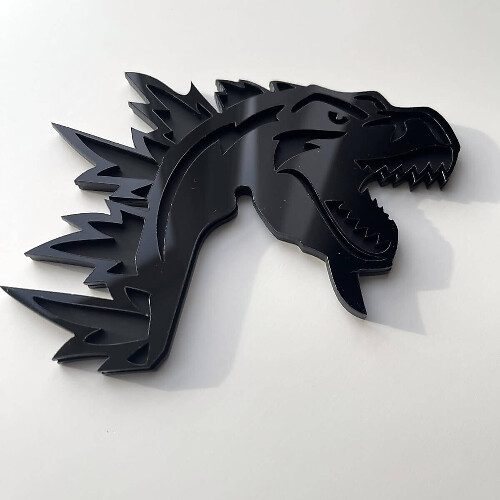 Placa personalizada 3D logotipo Godzilla enojado Placas de guardabarros emblema 3 1