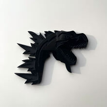 Insignia 3D personalizada Logotipo de Godzilla Angry Insignias de guardabarros Emblema gris y negro
 4