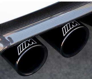 BMW M logo tubo de escape pegatinas de vinilo para coche calcomanías para M3 M5 M6 e36 e46 las 4 piezas
