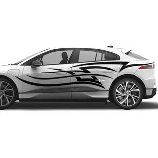 Jaguar I Pace Side Tattoo Stripes Graphics Puertas calcomanía Logo Lines pegatina
 1