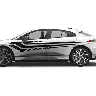 Jaguar I Pace Side Gráficos modernos Puertas calcomanía Logo Lines pegatina
