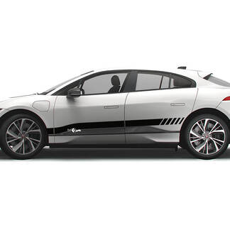 Jaguar I Pace Side Checkered Stripe Graphics Puertas calcomanía Logo Lines pegatina 2
 1