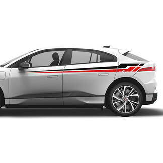 Jaguar I Pace Side 2 Colores Rayas Gráficos Puertas calcomanía Logo Líneas pegatina
 1