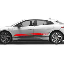 Jaguar I Pace Side 2 colores rayas modernas gráficos puertas calcomanía Logo líneas pegatina
 2