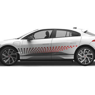 Jaguar I-Pace Puertas laterales Rayas de colores degradados Calcomanía gráfica Logotipo adhesivo
 1