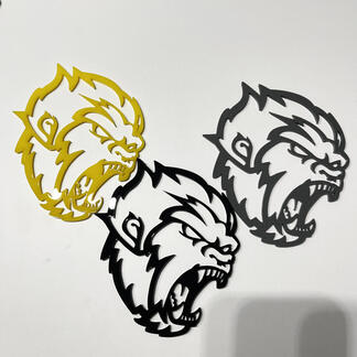 Emblema de insignias de guardabarros con insignia 3D de Angry Yeti Sasquatch Bigfoot
