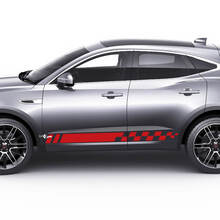 Jaguar E-Pace Puertas laterales Rayas a cuadros Calcomanía gráfica Logotipo adhesivo
 2