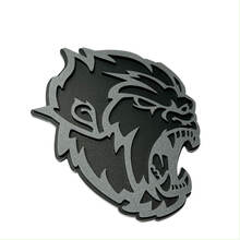 Insignia 3D de Angry Yeti Sasquatch Bigfoot, emblema de insignias de guardabarros gris vs negro
 2