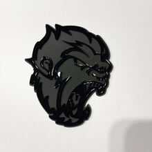 Insignia 3D de Angry Yeti Sasquatch Bigfoot, emblema de insignias de guardabarros negro brillante vs negro mate
 2