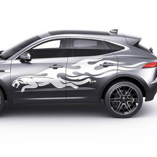 Jaguar E-Pace Logotipo lateral Jaguar Flame Doors Calcomanía gráfica Logotipo adhesivo
 1