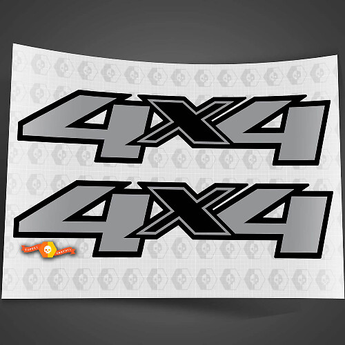 Pegatina de vinilo lateral estilo monocromo con logo 4X4