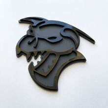 Insignia Hellcat Demon 3D Emblema de insignias de guardabarros negro vs gris
 2