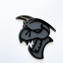 Insignia Hellcat Demon 3D Emblema de insignias de guardabarros negro vs gris
 4