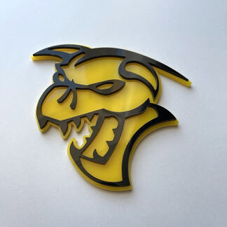 Insignia Hellcat Demon 3D Emblema de insignias de guardabarros negro vs amarillo
