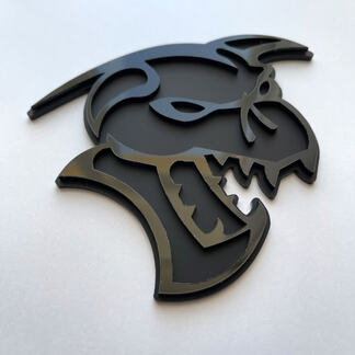 Insignia Hellcat Demon 3D Emblema de insignias de guardabarros negro vs negro
 1