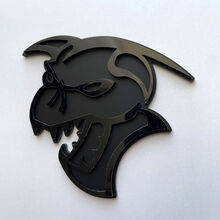 Insignia Hellcat Demon 3D Emblema de insignias de guardabarros negro vs negro
 2