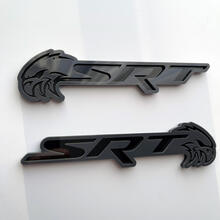 Insignia SRT Trackhawk 3D Emblema de insignias de guardabarros negro vs gris
 5