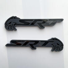 Insignia SRT Trackhawk 3D Emblema de insignias de guardabarros negro vs gris
 6