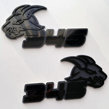 Insignia Goat 345 HEMI 3D Emblema de insignias de guardabarros negro vs gris
 2