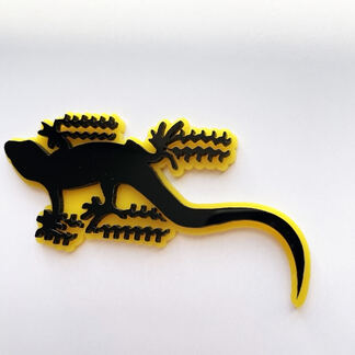 Insignia Gecko 3D Emblema de insignias de guardabarros negro vs amarillo
 1