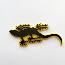 Insignia Gecko 3D Emblema de insignias de guardabarros negro vs amarillo
 2