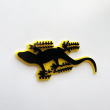 Insignia Gecko 3D Emblema de insignias de guardabarros negro vs amarillo
 3