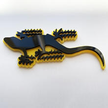 Insignia Gecko 3D Emblema de insignias de guardabarros negro vs amarillo
 4