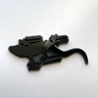 Insignia Gecko 3D Emblema de insignias de guardabarros negro vs gris
 1