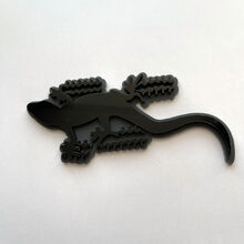 Insignia Gecko 3D Emblema de insignias de guardabarros negro vs gris
 2