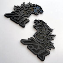 Godzilla 7.3L MEGAZILLA Rendimiento Insignia 3D 7.3L Insignias de Guardabarros Emblema 2 3