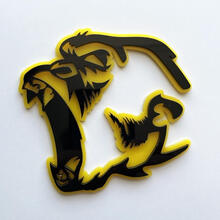 Insignia Gorilla Angry 3D Emblema de insignias de guardabarros negro vs gris
 4