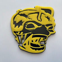 Insignia 3D Zombie Bee Super Bee, emblema de insignias de guardabarros negro vs amarillo
 2