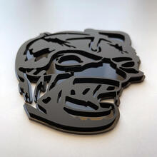 Insignia 3D Zombie Bee Super Bee, emblema de insignias de guardabarros negro vs negro
 2