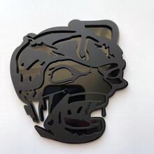 Insignia 3D Zombie Bee Super Bee, emblema de insignias de guardabarros negro vs negro
 3