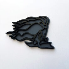 Cruella De Vil Insignia 3D Emblema de insignias de guardabarros negro vs gris
 2