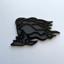 Cruella De Vil Insignia 3D Emblema de insignias de guardabarros negro vs gris
 3