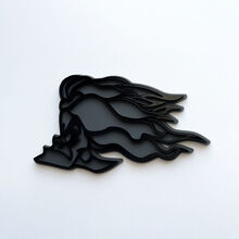 Cruella De Vil Insignia 3D Emblema de insignias de guardabarros negro vs gris
 4