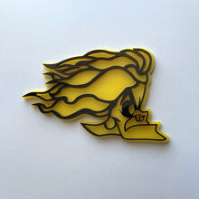 Cruella De Vil Insignia 3D Emblema de insignias de guardabarros negro vs amarillo
 2