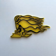 Cruella De Vil Insignia 3D Emblema de insignias de guardabarros negro vs amarillo
 3