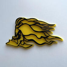 Cruella De Vil Insignia 3D Emblema de insignias de guardabarros negro vs amarillo
 4