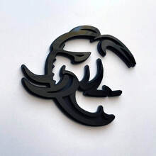 HellElephant 3D Emblema de Guardabarros Negro sobre Negro_2