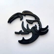 HellElephant 3D Emblema de Guardabarros Negro sobre Negro_3