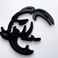 HellElephant 3D Emblema de Guardabarros Negro sobre Negro_4