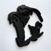 Insignia Gorilla Angry 3D Emblema de insignias de guardabarros negro vs negro
 2