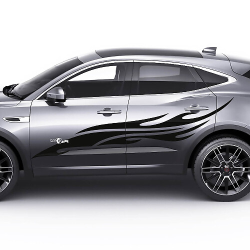 Jaguar E-Pace Calcomanía de gráficos de puertas tribales de llama lateral
